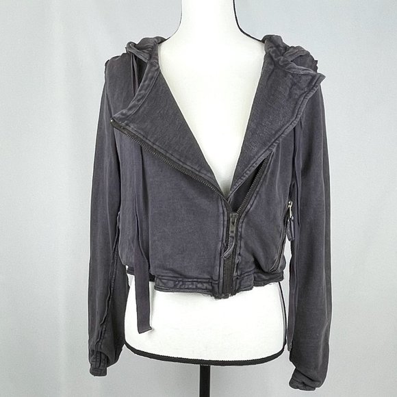 Free People You Asked For It Moto Hooded Jacket, Small - Picture 1 of 7
